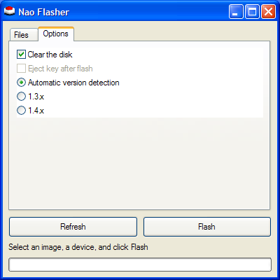 Nao Flasher options